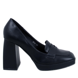 Mocasines de tacón alto de Entee Black negro