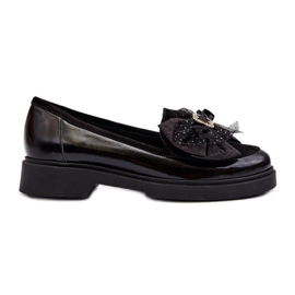 Mocasines Mujer Charol Con Lazo Laura Messi 2786 Negro