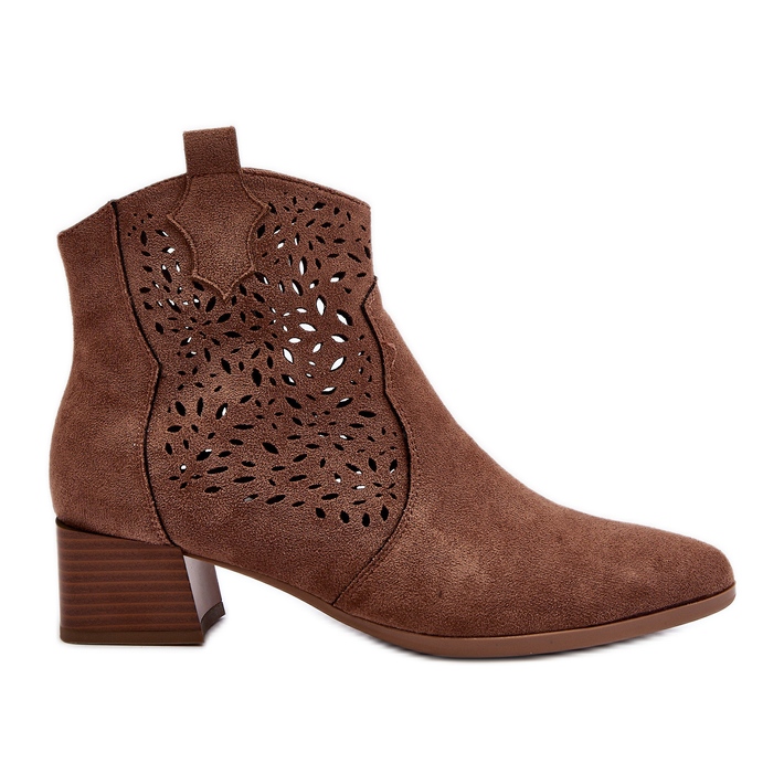 Vinceza Botines marrones calados para mujer de Madalina marrón
