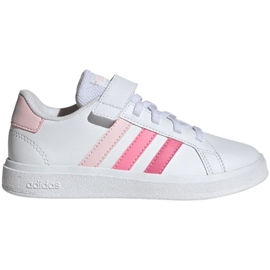 Zapatillas Adidas Grand Court Elastic Lace and Top Strap Jr IG4838 blanco