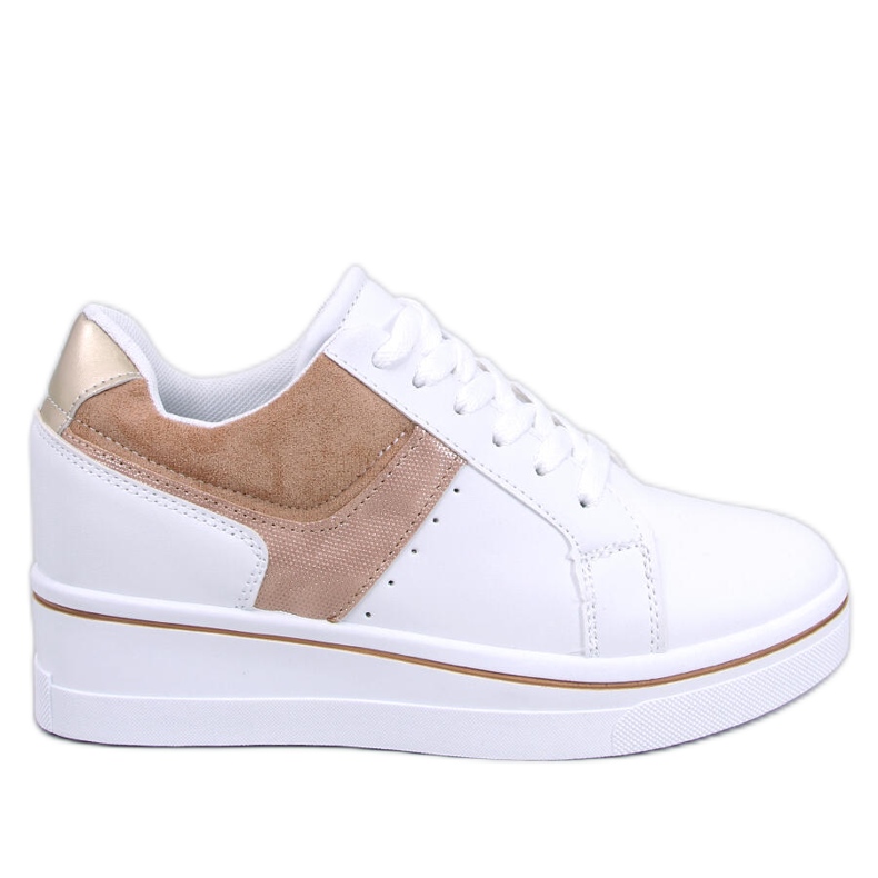 Tobey zapatillas beige con cuña blanco