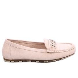 Mocasines mujer Trabei de ante Beige