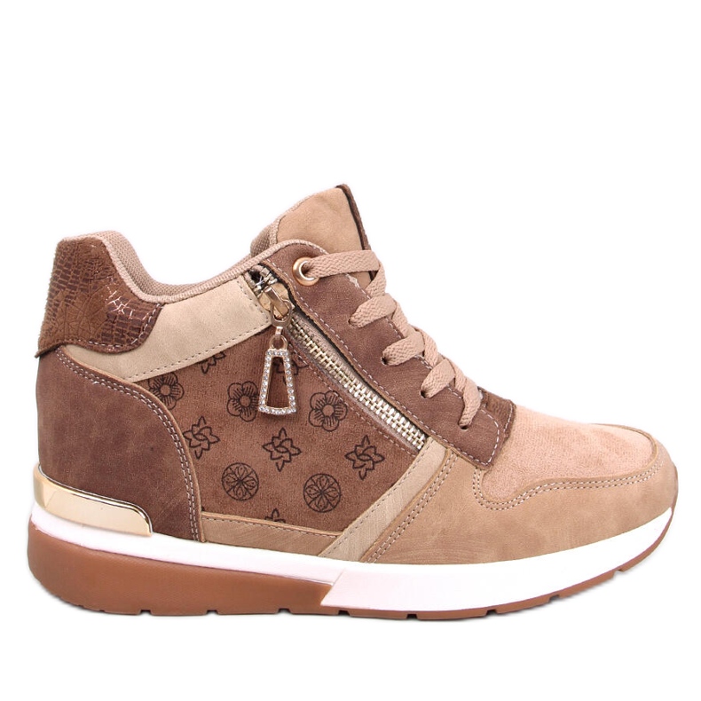 Zapatillas Telts caqui con cuña marrón