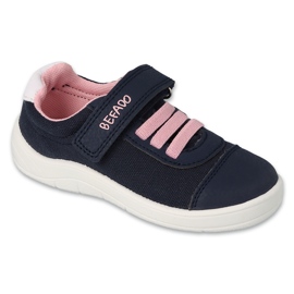 Befado deportivo infantil con velcro, azul marino/rosa 451X001