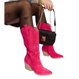 Botas cowboy de tacón rosa de Sapri