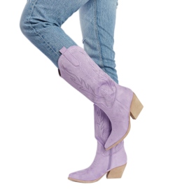 Botas cowboy tacón Sapri morado violeta