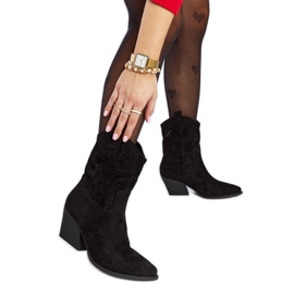 Botas cowboy taurus tacón calado negro