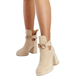 Botines beige decorados con circonitas Elm