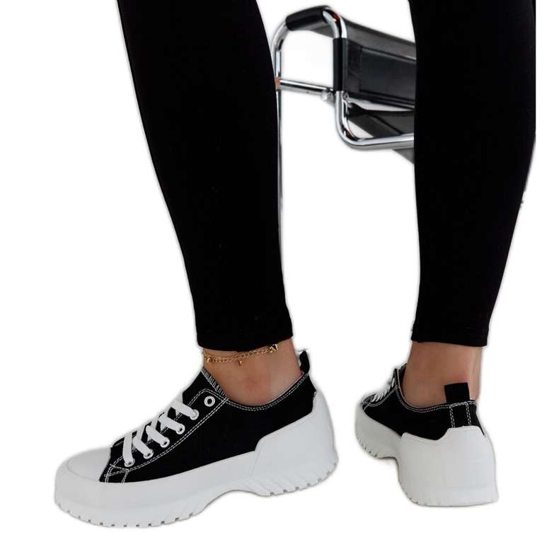 Zapatillas Monteleone negras con plataforma negro Zapatillas Monteleone negras con plataforma negro