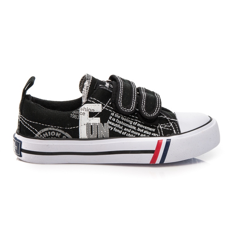 American Club Divertidas zapatillas de velcro blanco negro
