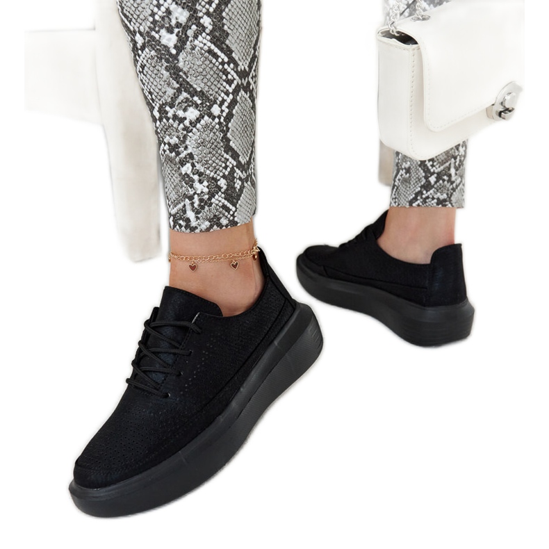 Zapatillas Lori negras con plataforma negro