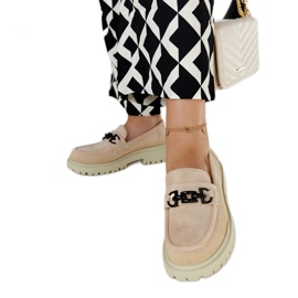 Mocasín ante beige con hebilla Lyle
