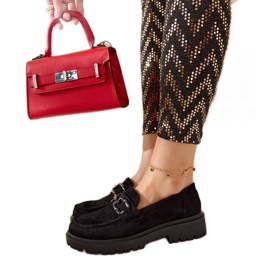 Mocasines de ante negro con hebilla Springs