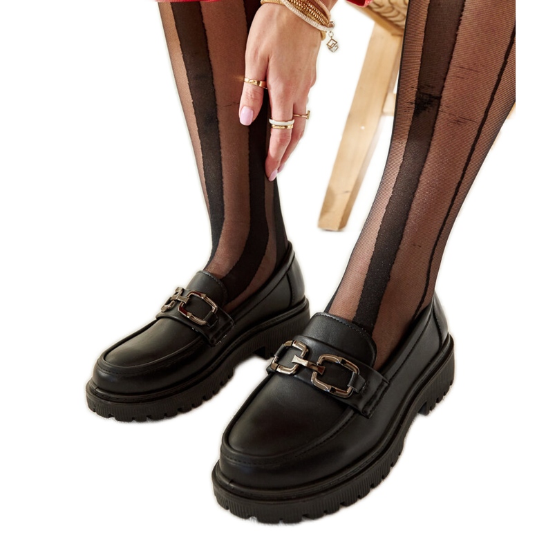 Mocasines hebilla resortes negros Mocasines hebilla resortes negros