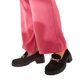 Mocasines Sherie de ante negro Mocasines Sherie de ante negro