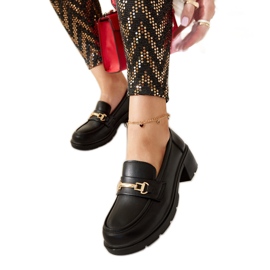 Mocasines Sherie negros tacón alto