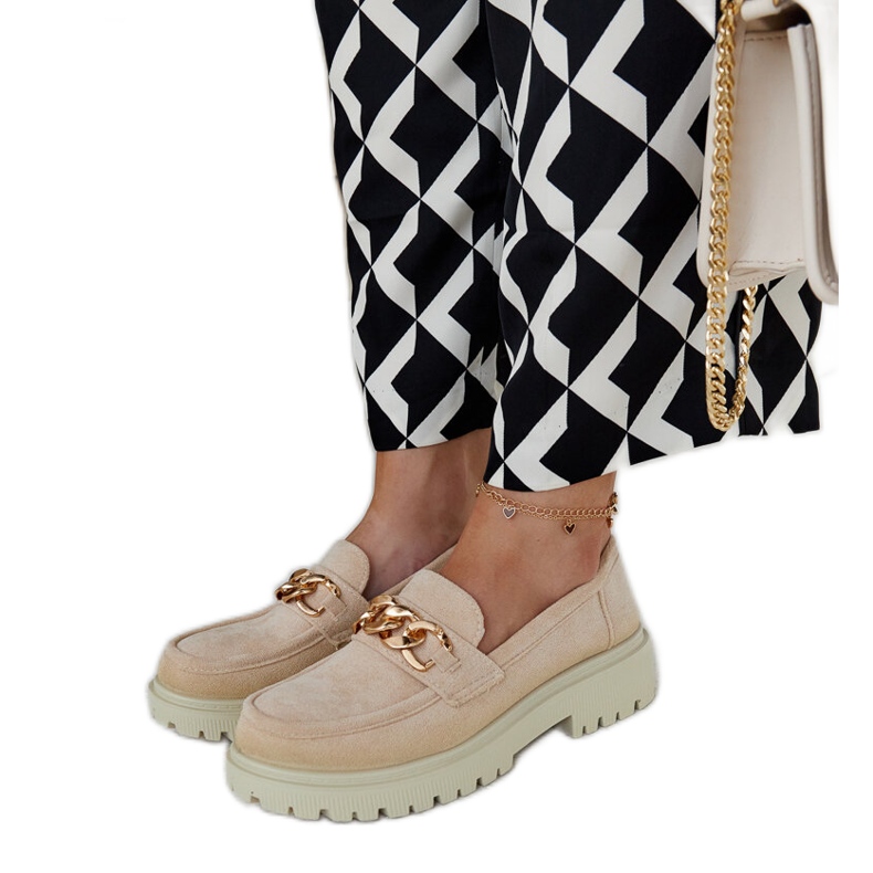 Mocasines de ante beige de Elenor