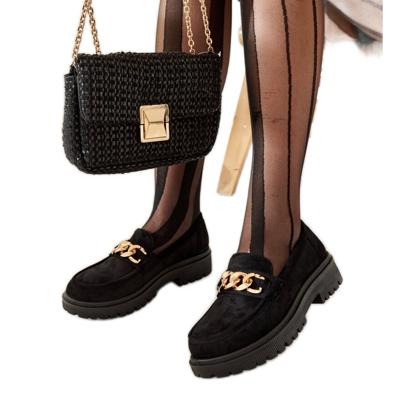 Mocasines Elenor de ante negro Mocasines Elenor de ante negro