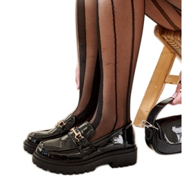 Mocasines charol negro con hebilla Barbara Mocasines charol negro con hebilla Barbara