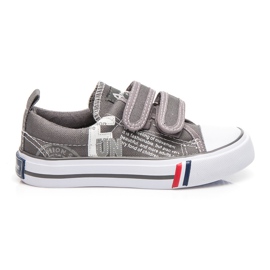American Club Divertidas zapatillas de velcro gris