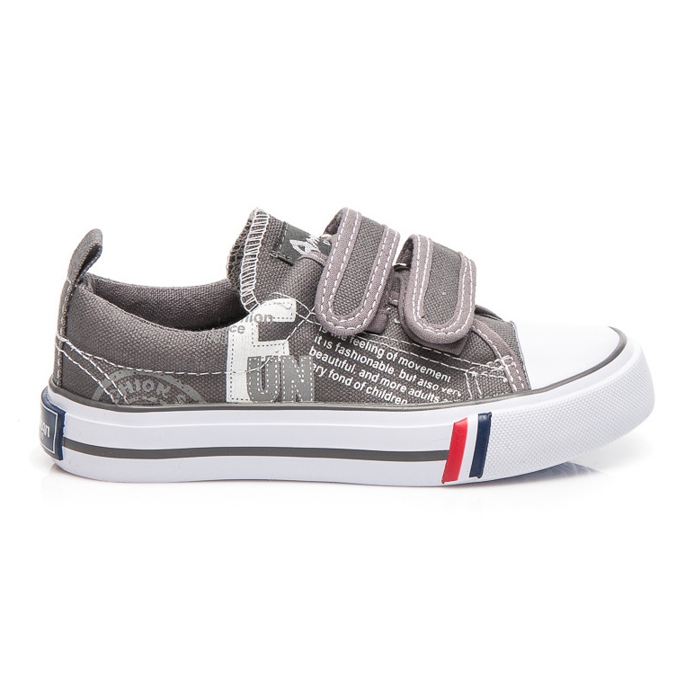 American Club Divertidas zapatillas de velcro gris