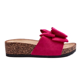 Chanclas de Mujer con Plataforma de Corcho y Lazo Fucsia Tarena rosa