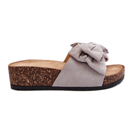 Chanclas de Mujer con Plataforma de Corcho y Lazo, Gris Tarena Chanclas de Mujer con Plataforma de Corcho y Lazo, Gris Tarena