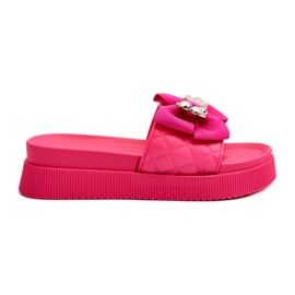 Chanclas de Mujer con Lazo y Osito Fucsia Katterina rosado