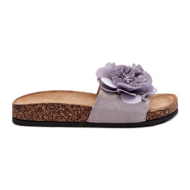 Chanclas de mujer con flores, Gris Lulania