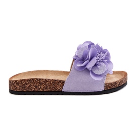 Chanclas de mujer con flores, violeta Lulania púrpura