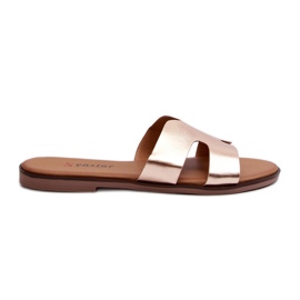 Chanclas de Mujer con Aberturas Rosa Oro Lumossa dorado