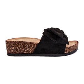 Chanclas de Mujer con Plataforma de Corcho y Lazo, Negro Tarena