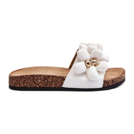 Chanclas de mujer con adornos, blanco Bunlia