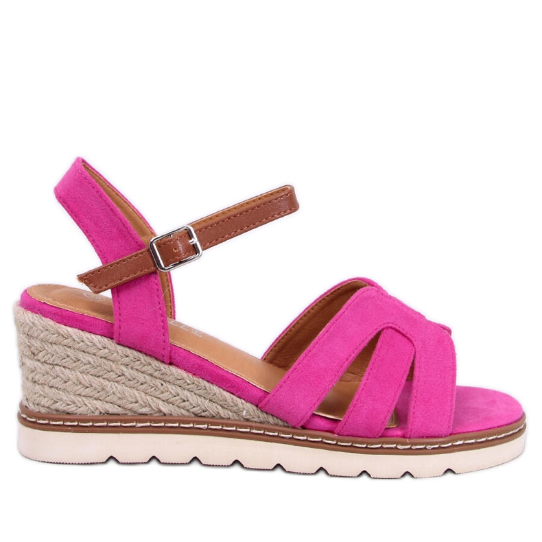 Sandalias cuña alpargata Rosco Fucsia rosado