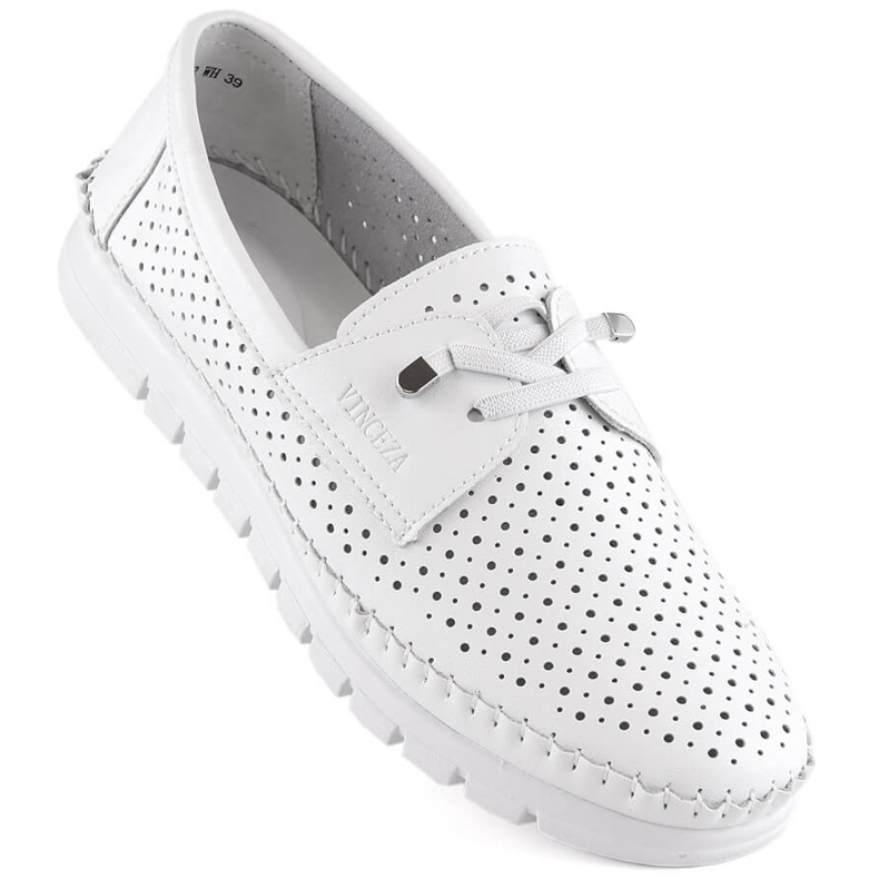 Zapato slip-on mujer piel calada blanco Vinceza 7872 Zapato slip-on mujer piel calada blanco Vinceza 7872