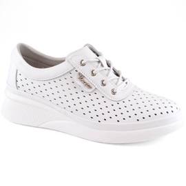 Cuñas deportivas mujer piel calada blanco Vinceza 7890