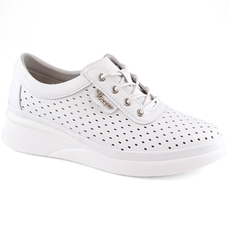 Cuñas deportivas mujer piel calada blanco Vinceza 7890 Cuñas deportivas mujer piel calada blanco Vinceza 7890