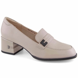 Zapatos tacón mujer piel gris Vinceza 66612