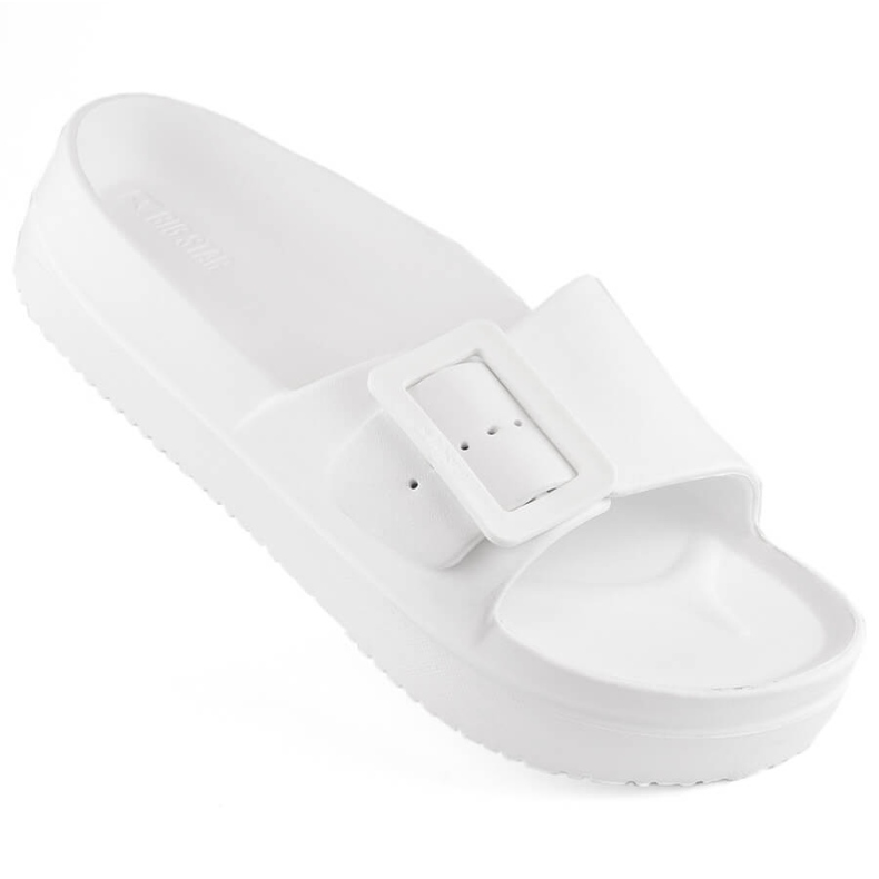 Chanclas de mujer con plataforma de espuma y hebilla, blanco Big Star NN274A661