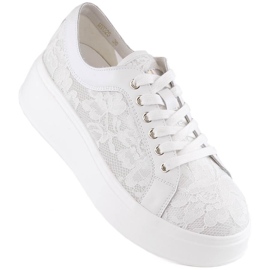 Deportivas mujer plataforma cordones blanco S.Barski HY025 Deportivas mujer plataforma cordones blanco S.Barski HY025