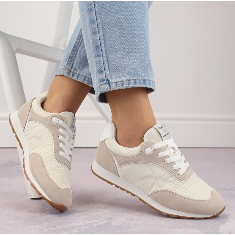 Deportivas mujer con cordones en piel beige Vinceza 72301 Deportivas mujer con cordones en piel beige Vinceza 72301