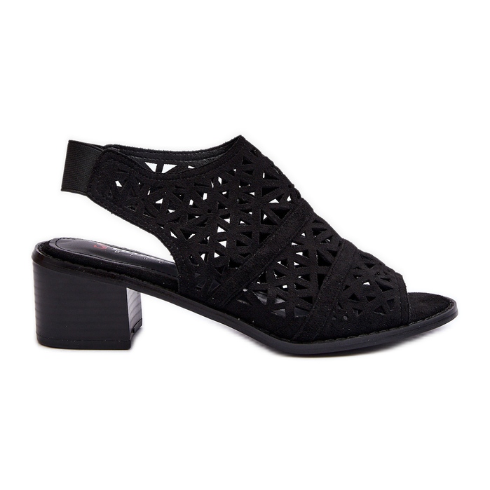 Sandalias Tacón Calado Negro Serapina