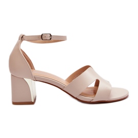 Sandalias Tacón Alto Bloque Mujer Beige Irivana
