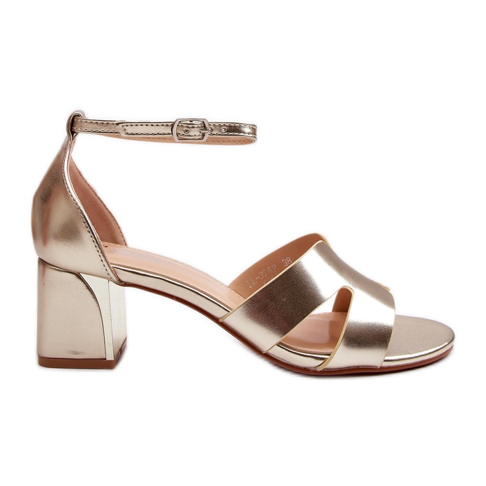 Sandalias de Mujer con Tacón Cuadrado Gold Irivana dorado