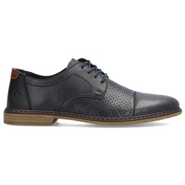 Zapatos de hombre cómodos de piel, elegantes, calados, azul marino Rieker 13431-14 Zapatos de hombre cómodos de piel, elegantes, calados, azul marino Rieker 13431-14