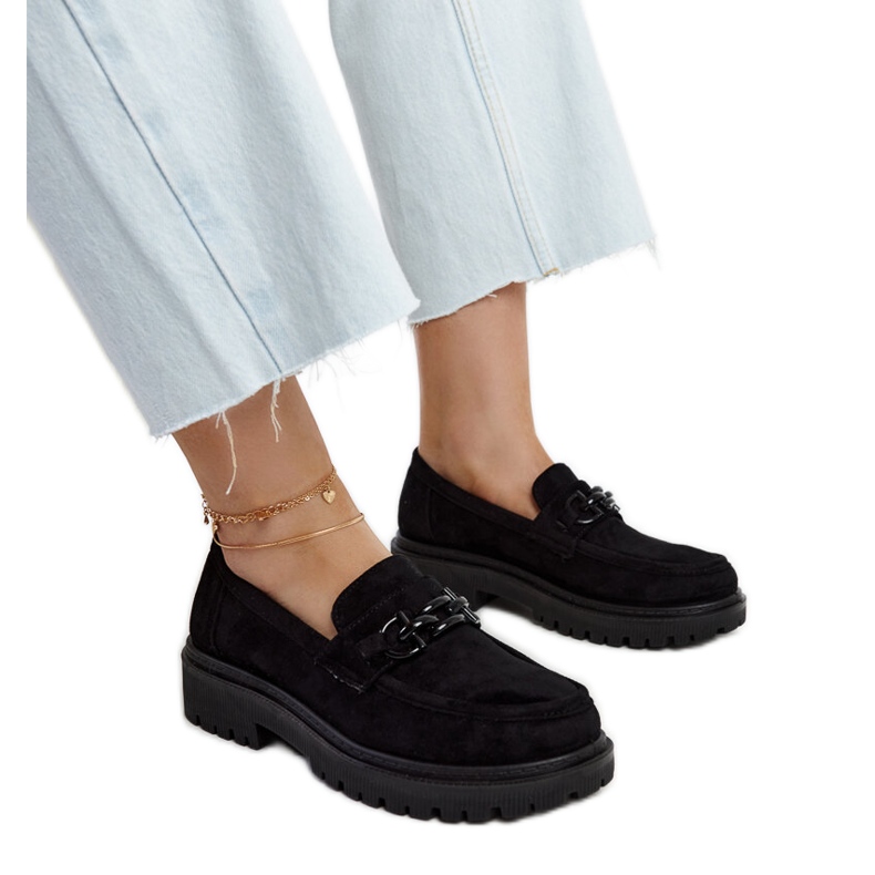 Mocasines de ante negro con hebilla Lyle