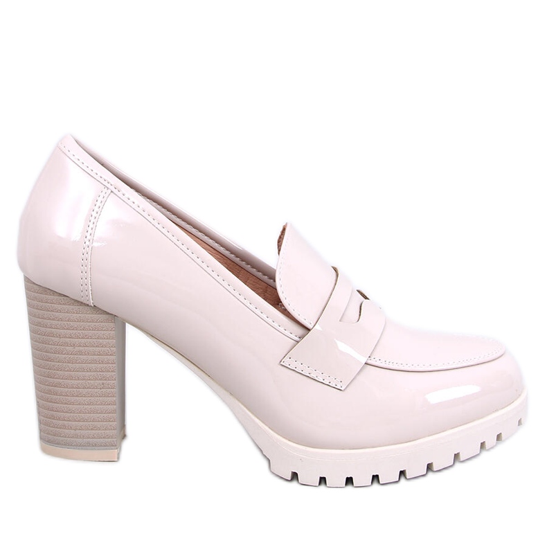 Mocasines tacón charol Jeffis Beige Mocasines tacón charol Jeffis Beige