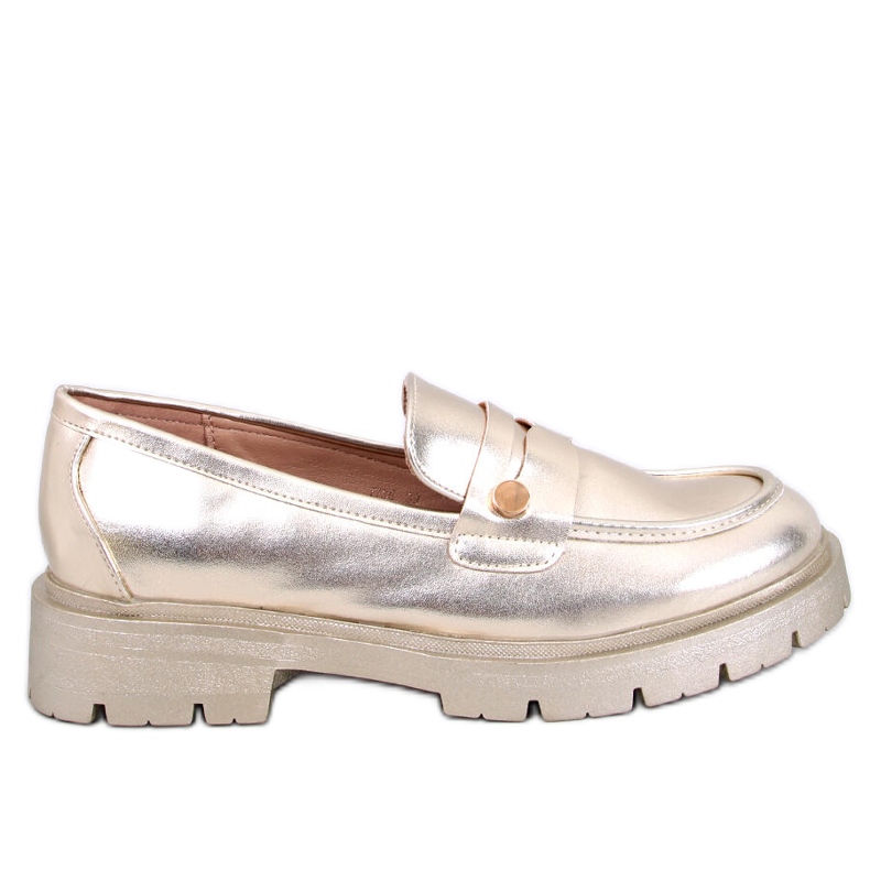 Mocasines Sidney Gold con plataforma dorado