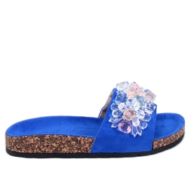 Chanclas de corcho con piedras Maliv Blue azul