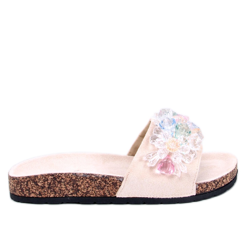 Chanclas de corcho con piedras Maliv Beige